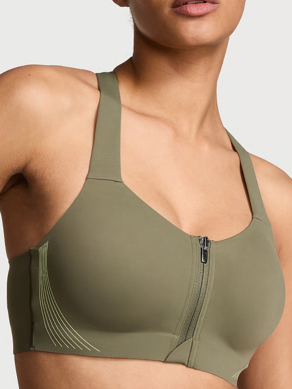 Victoria’s Secret VSX Knockout Front Close Sports Bra Desert Cactus 34C